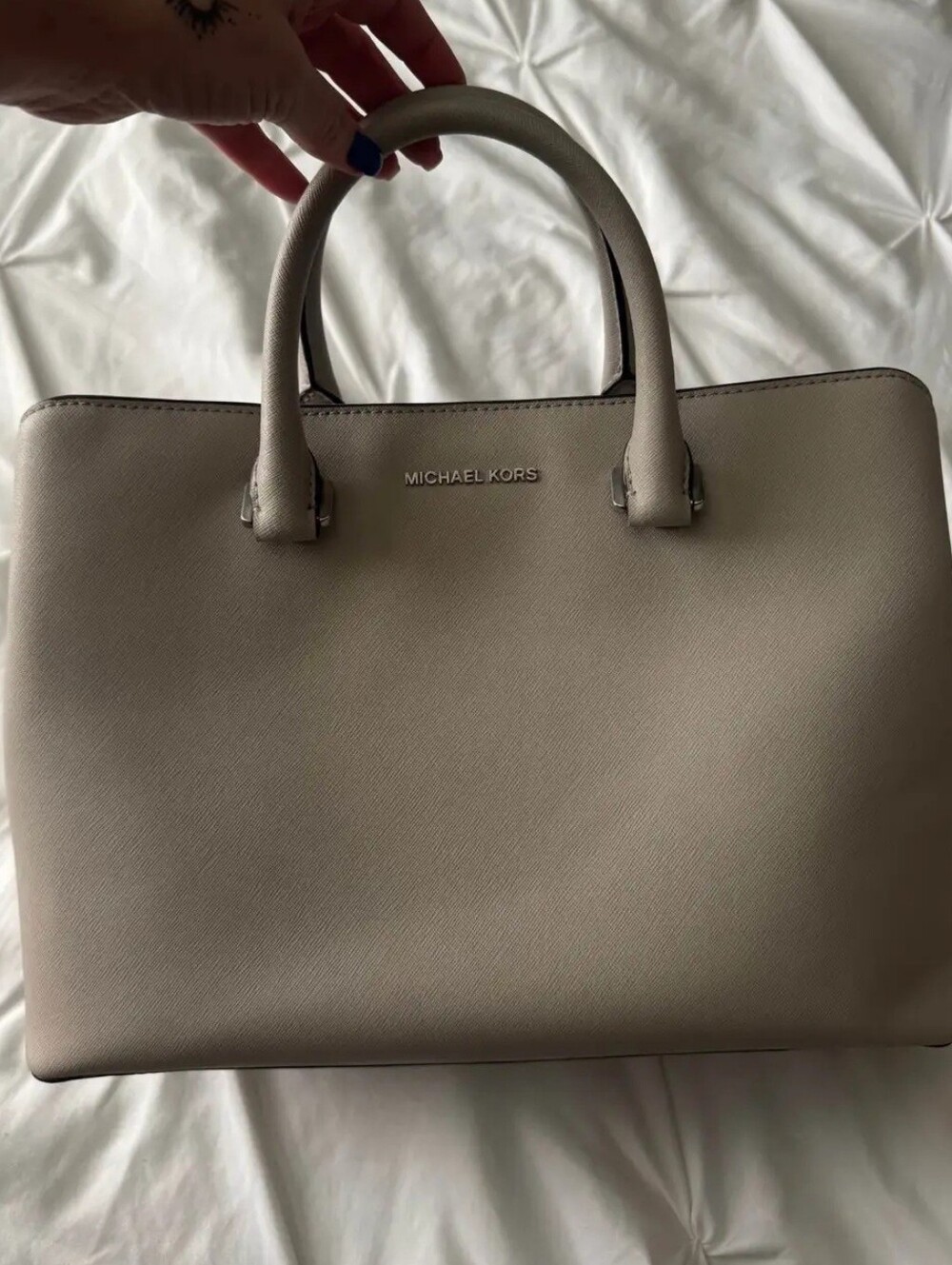 Michael Kors Taupe Saffiano Satchel